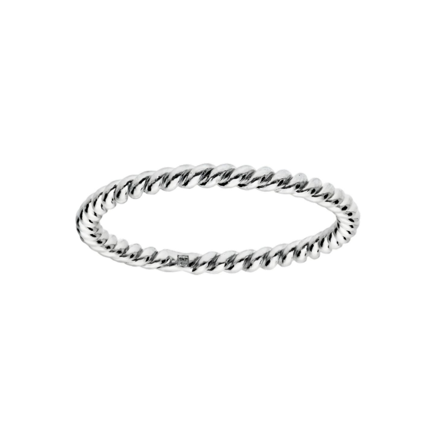 Alliance Argent Rhodié 925/1000e – Ruban Motif Torsadée 2mm