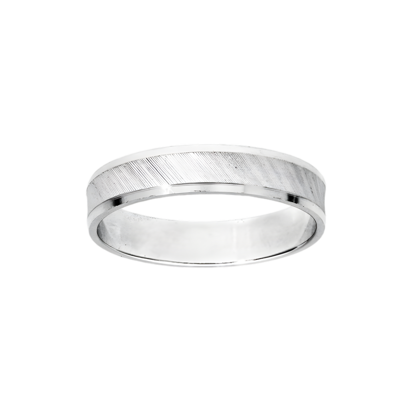 Alliance Argent Rhodié 925/1000e – Ruban Satinée 4 mm