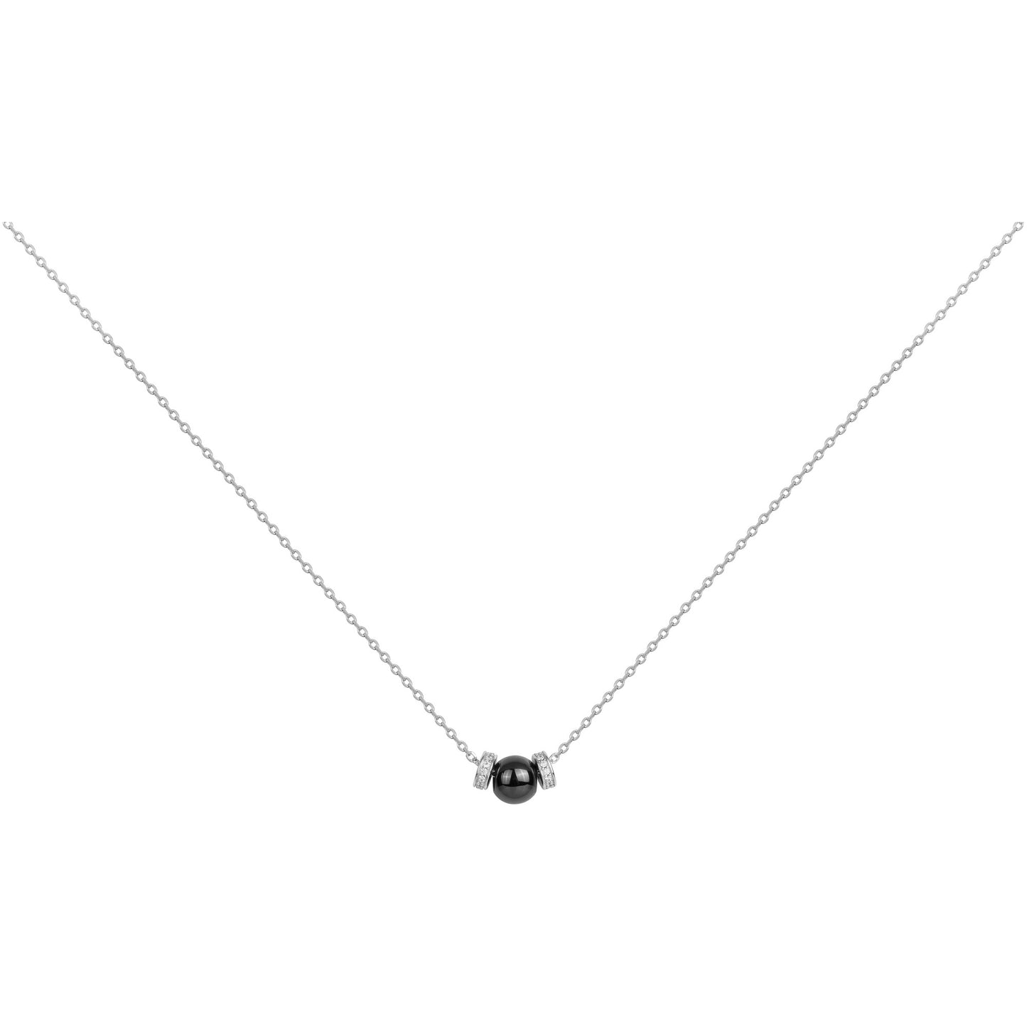 Collier Argent Ceranity Céramique Noire et Oxydes