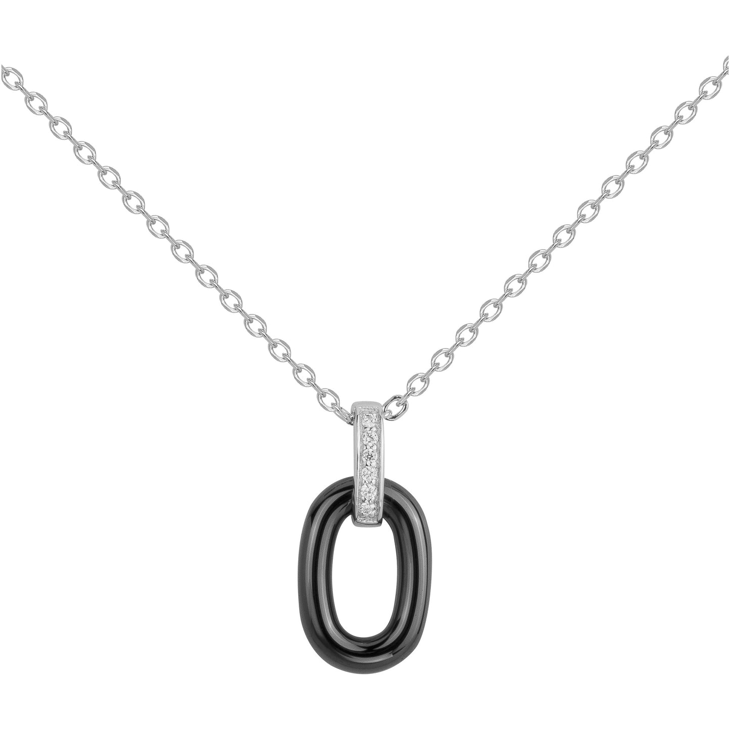 COLLIER ARGT. ET 6 OXYDE DE ZIRCONIUM 42+3CM