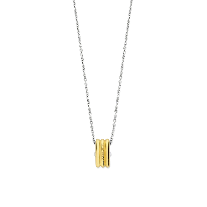 Collier TI SENTO Argent 925 Doré avec Trio de Cercles et Oxyde de Zirconium