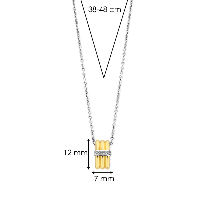 Collier TI SENTO Argent 925 Doré avec Trio de Cercles et Oxyde de Zirconium