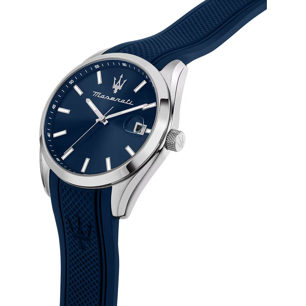 Montre Homme MASERATI ATTRAZIONE – Cadran Bleu & Bracelet Silicone (R8851151005)