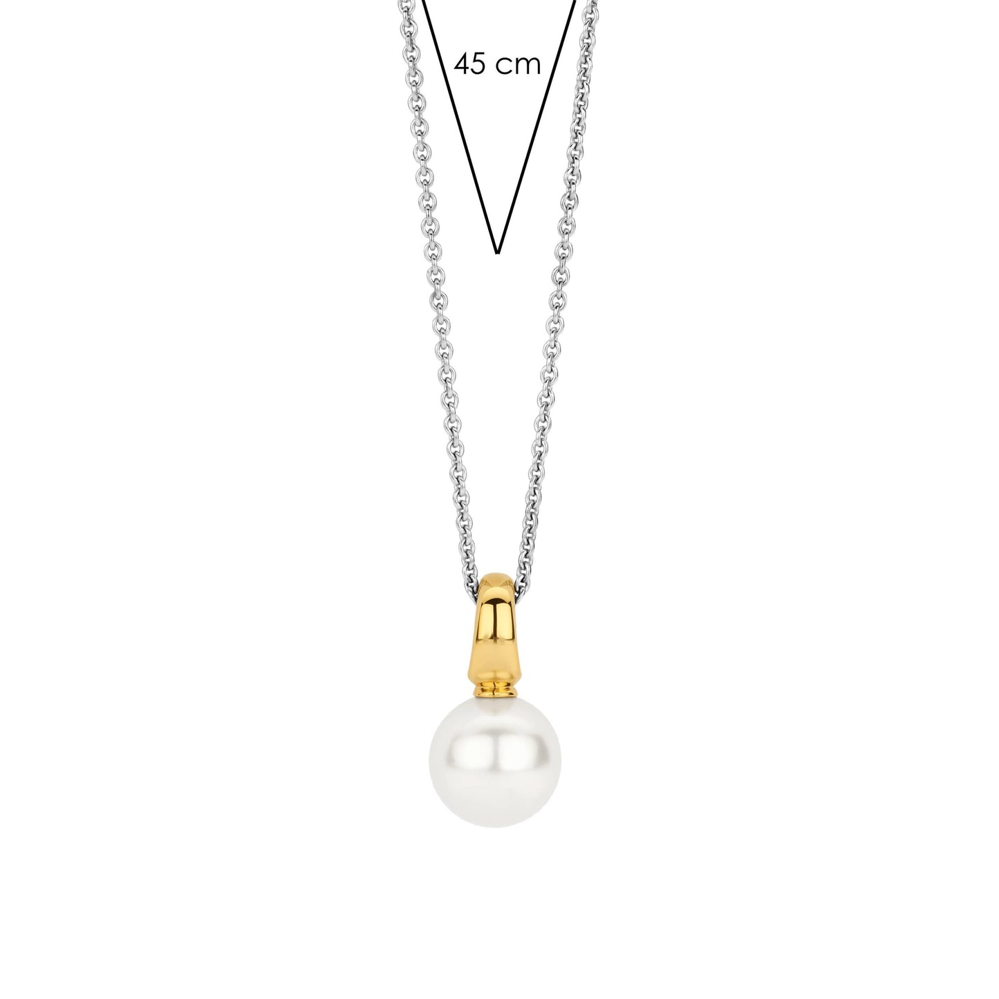 Pendentif TI SENTO Perle en argent 925 Plaqué Or Jaune