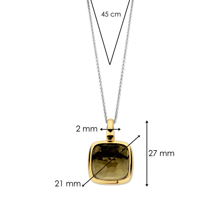 Pendentif TI SENTO argent 925 Plaqué Or Khaki