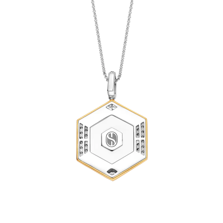 Pendentif TI SENTO Argent Doré 925 avec Pierre Noire et Zircons