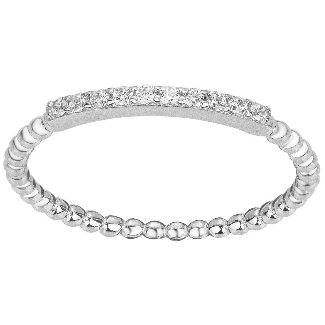 Demi-Alliance Fantaisie en Argent 925‰ avec Oxydes de Zirconium