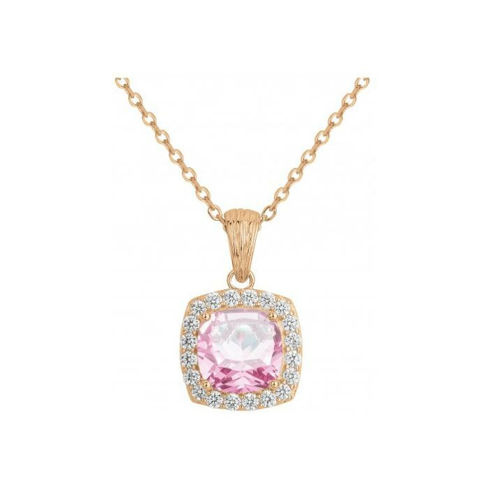 Collier Femme Griffe Rouge Margaret Plaqué Or et Oxyde Rose