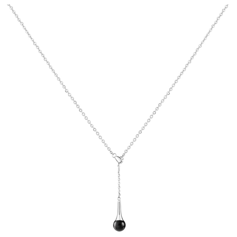 COLL.Y ACIER/BOULE CERAMIQUE NOIRE 40+5CM