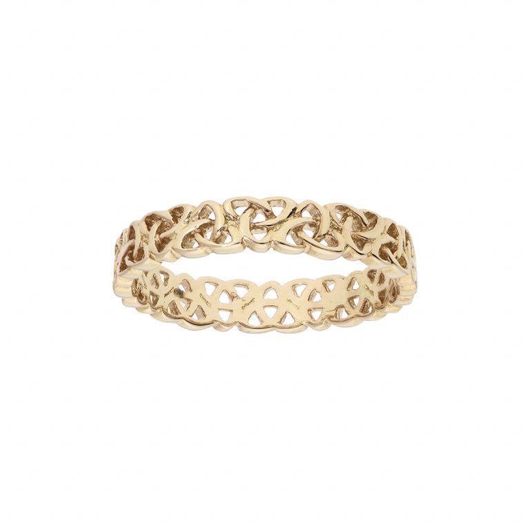 Alliance Plaqué Or 4mm– MOTIF TRISKEL ENTRELACE