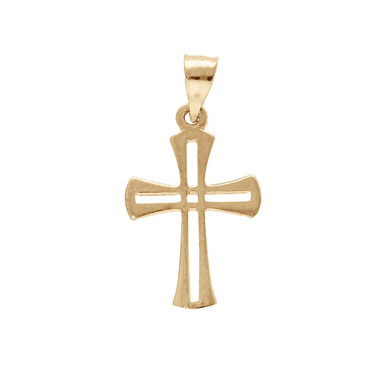Croix Plaqué Or Ajourée 15x10mm – Élégance et Symbolisme