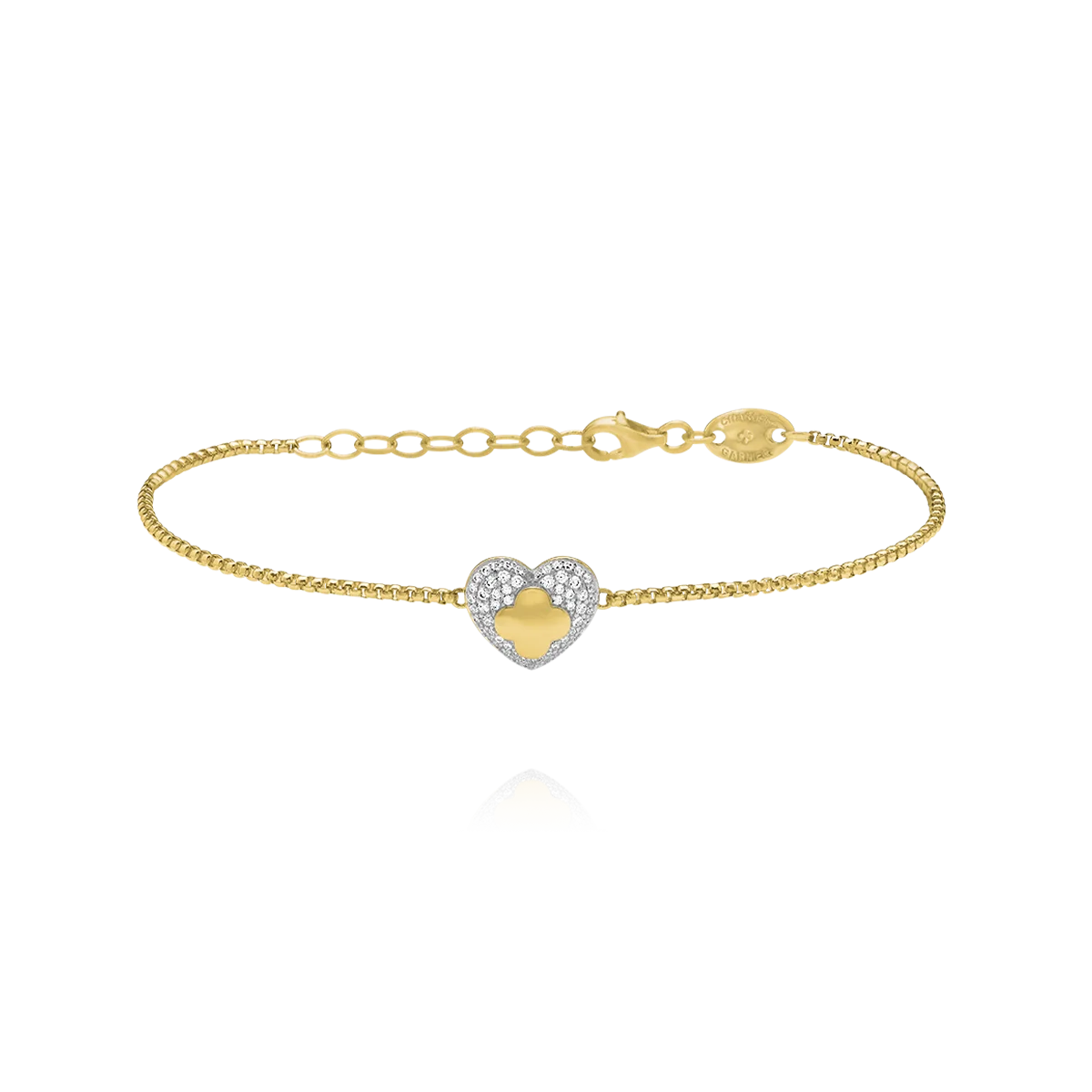 Bracelet Passion Doré Cœur Argent Doré & Oxydes de Zirconium