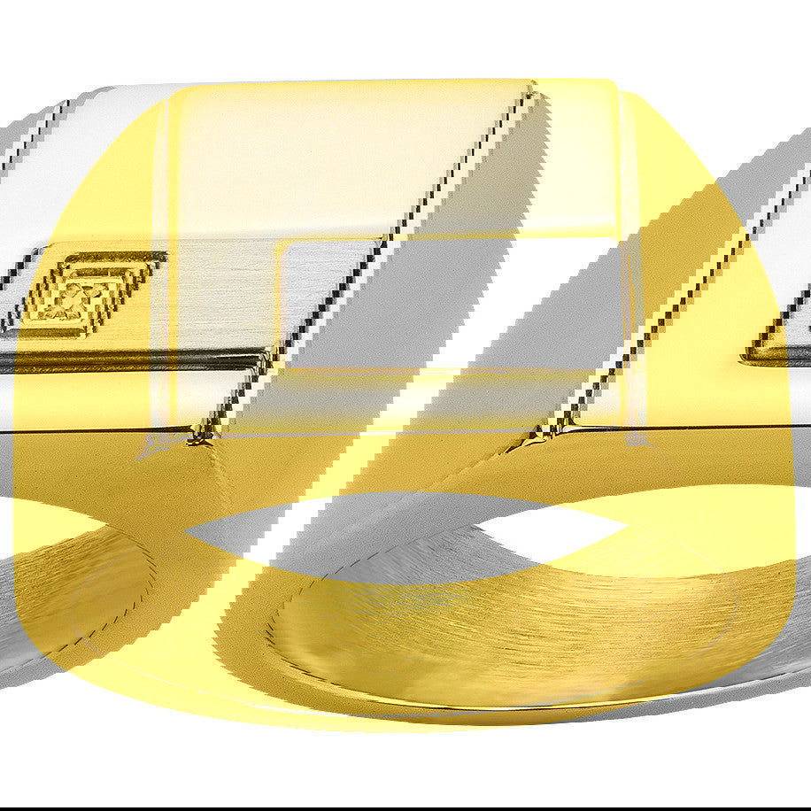 BAG.CHEVALIERE PVD JAUNE ET 1 DTS 0.005CTS - Bijouterie Cordier