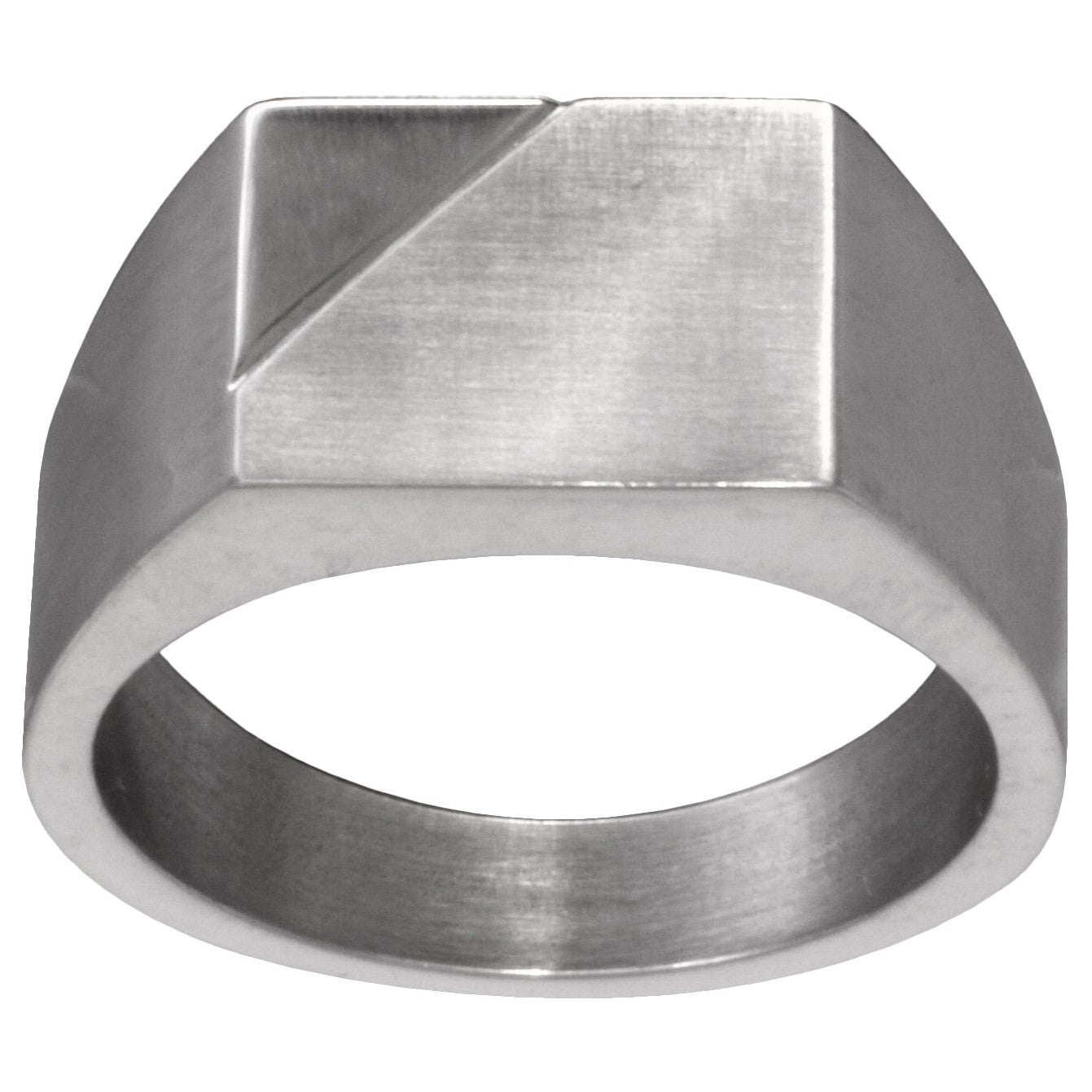 BAGUE ACIER CHEVALIERE MAT/BRILLANT - Bijouterie Cordier