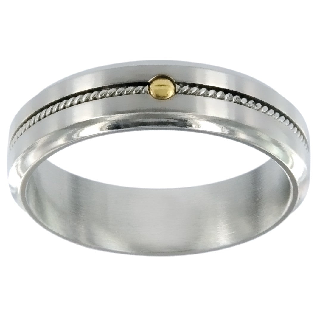 BAGUE ACIER FIL TOR750/000SADE/OR 1VIS0.02G - Bijouterie Cordier