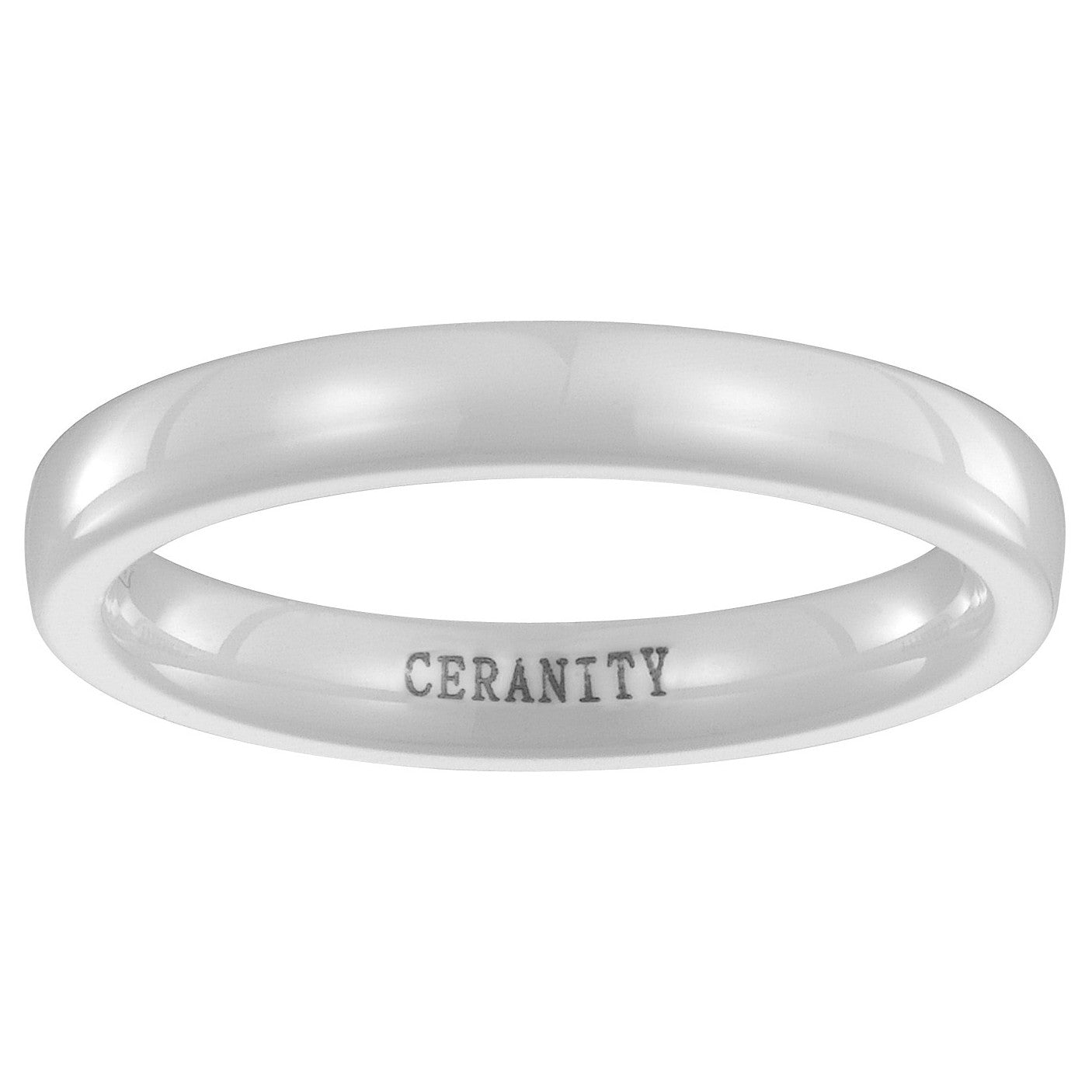 BAGUE FINE CERAM. BLANC 3MM - Bijouterie Cordier