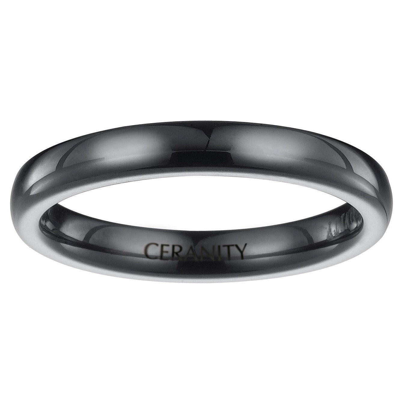 BAGUE FINE CERAM. NOIR 3MM - Bijouterie Cordier