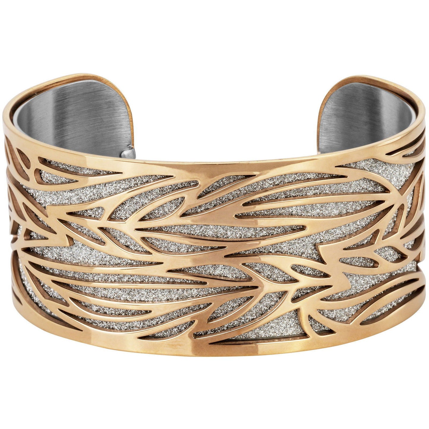 BANGLE IP ROSE GLITTER BLANC DIAM.60 - Bijouterie Cordier