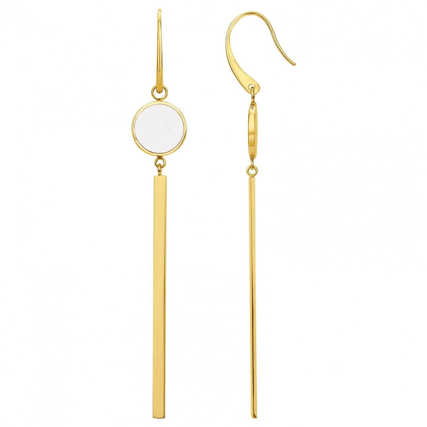 B.O. ACIER PVD JAUNE ET LAQUE BLANCHE - Bijouterie Cordier