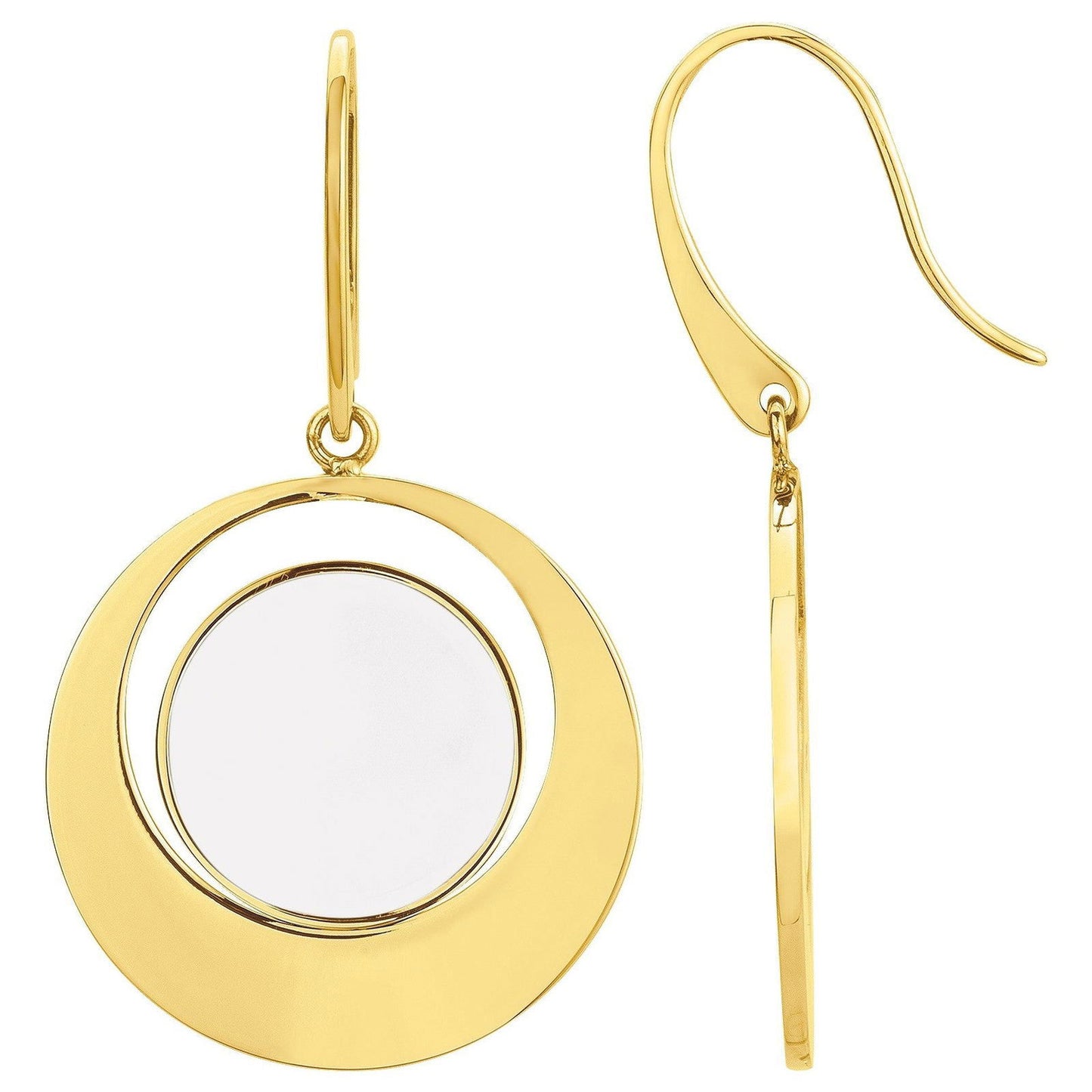 B.O. ACIER PVD JAUNE ET LAQUE BLANCHE - Bijouterie Cordier