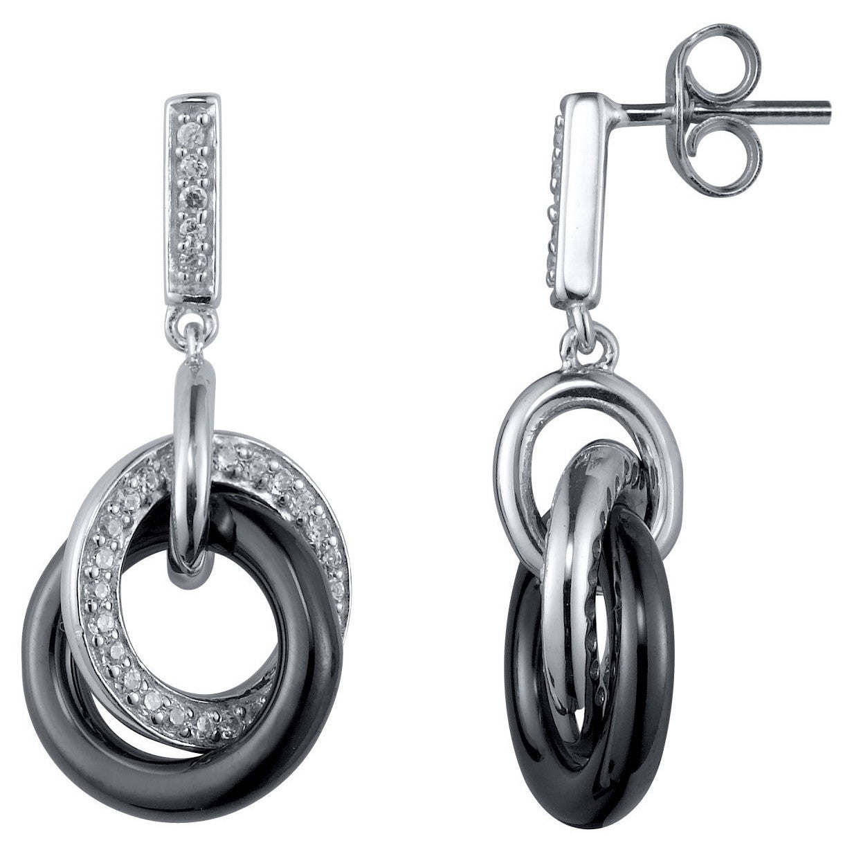 B.O ARGENT CERAM/NOIRE OX. DE ZIRCONIUM BLANCS - Bijouterie Cordier