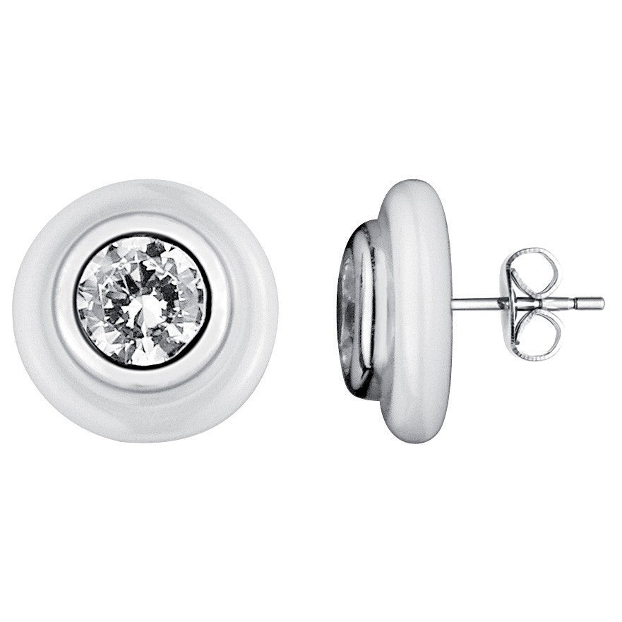 BO ARGT.CERCLE CERAM BLANCHE ET OZ - Bijouterie Cordier