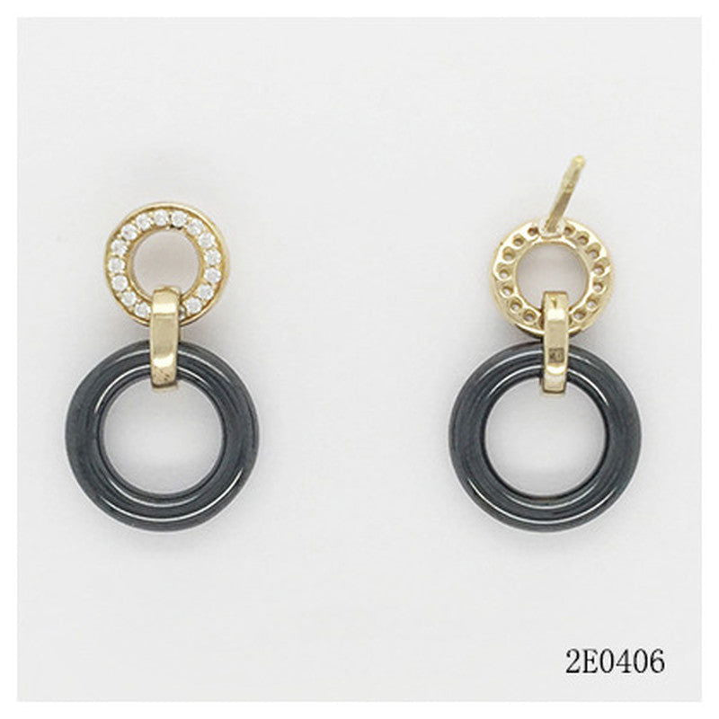 B.O. PL.OR 3M14K ET CERAMIQUE NOIRE - Bijouterie Cordier