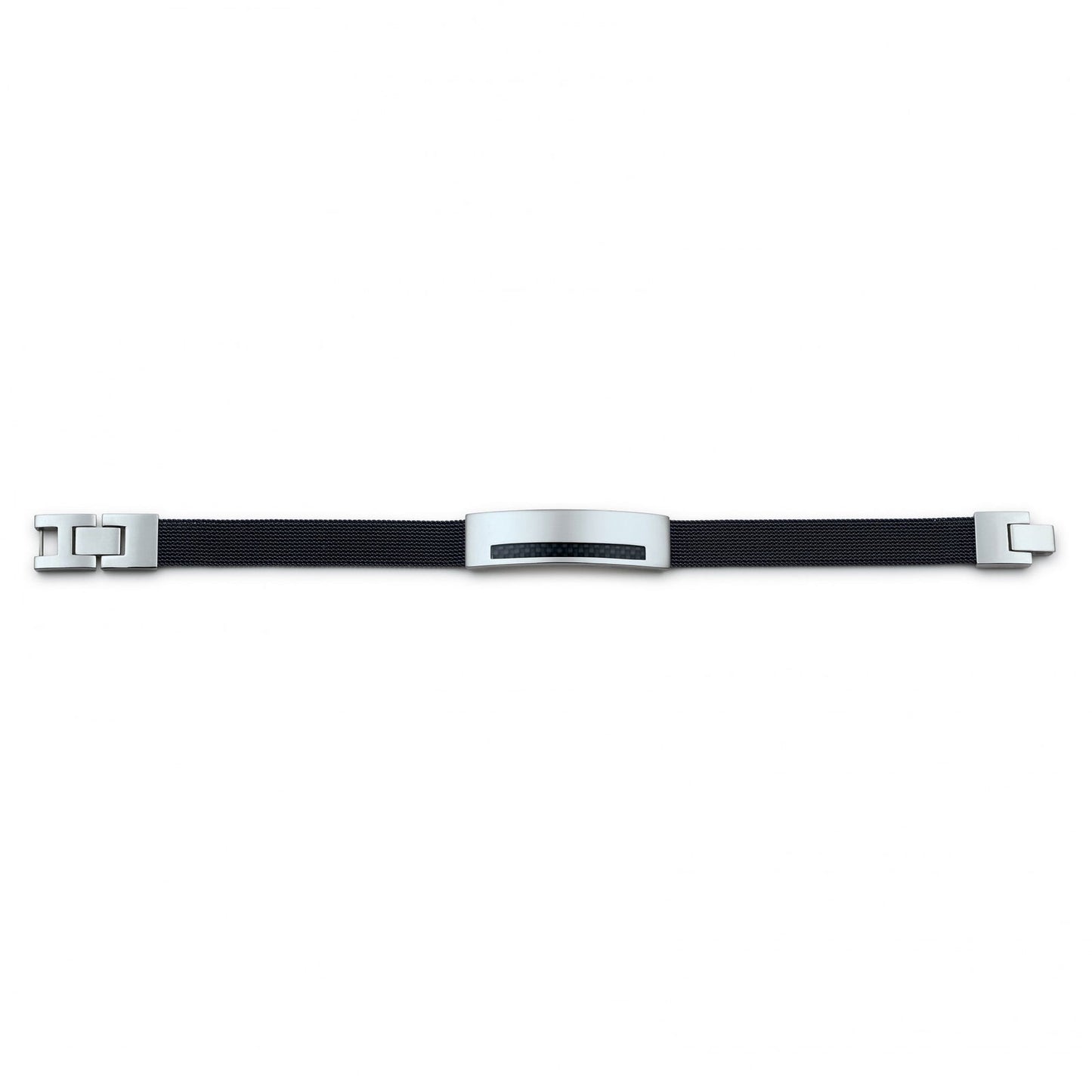 BRAC.AC.MAILLE MILANAISE IPN PLAQUE AC CARB.NOIR-20+1.5CM