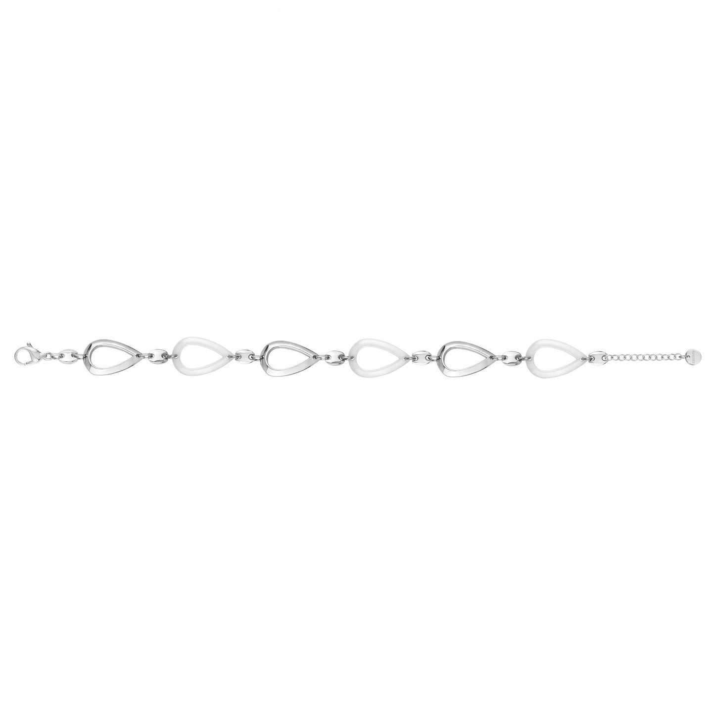 BRAC.FORME GOUTTES ACIER/CERAM.BLANCHE 17+3CM