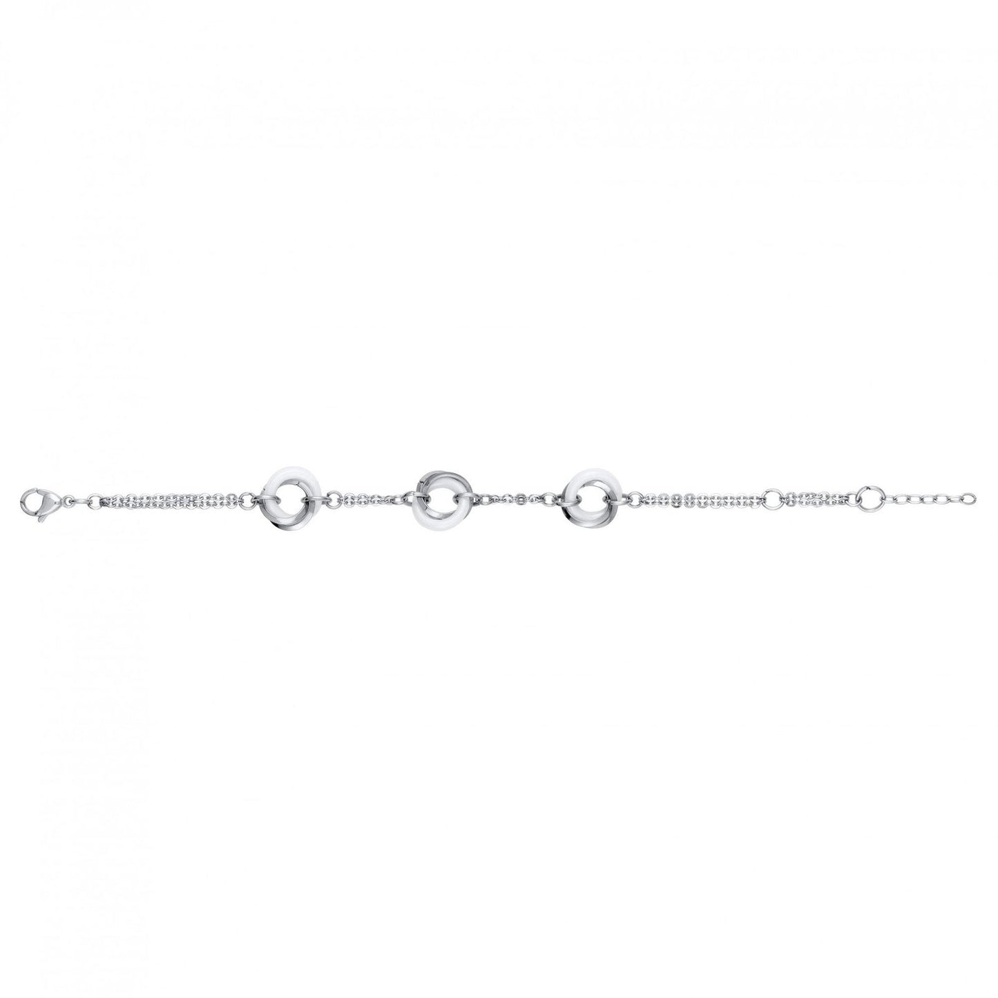 BRAC. ACIER CERAM. BLANC. 3 MOTIFS 17,5+1,5CM
