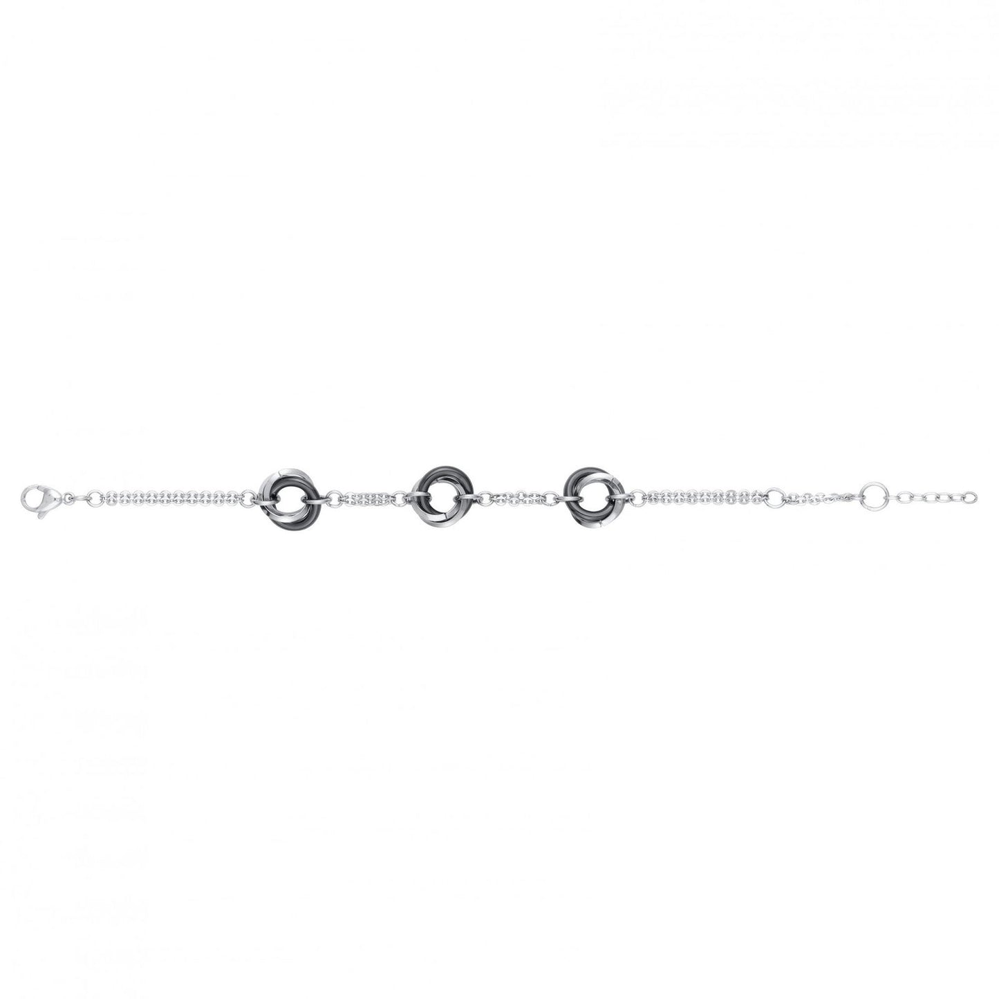 BRAC. ACIER CERAM. NOIRE 3 MOTIFS 17,5+1,5CM