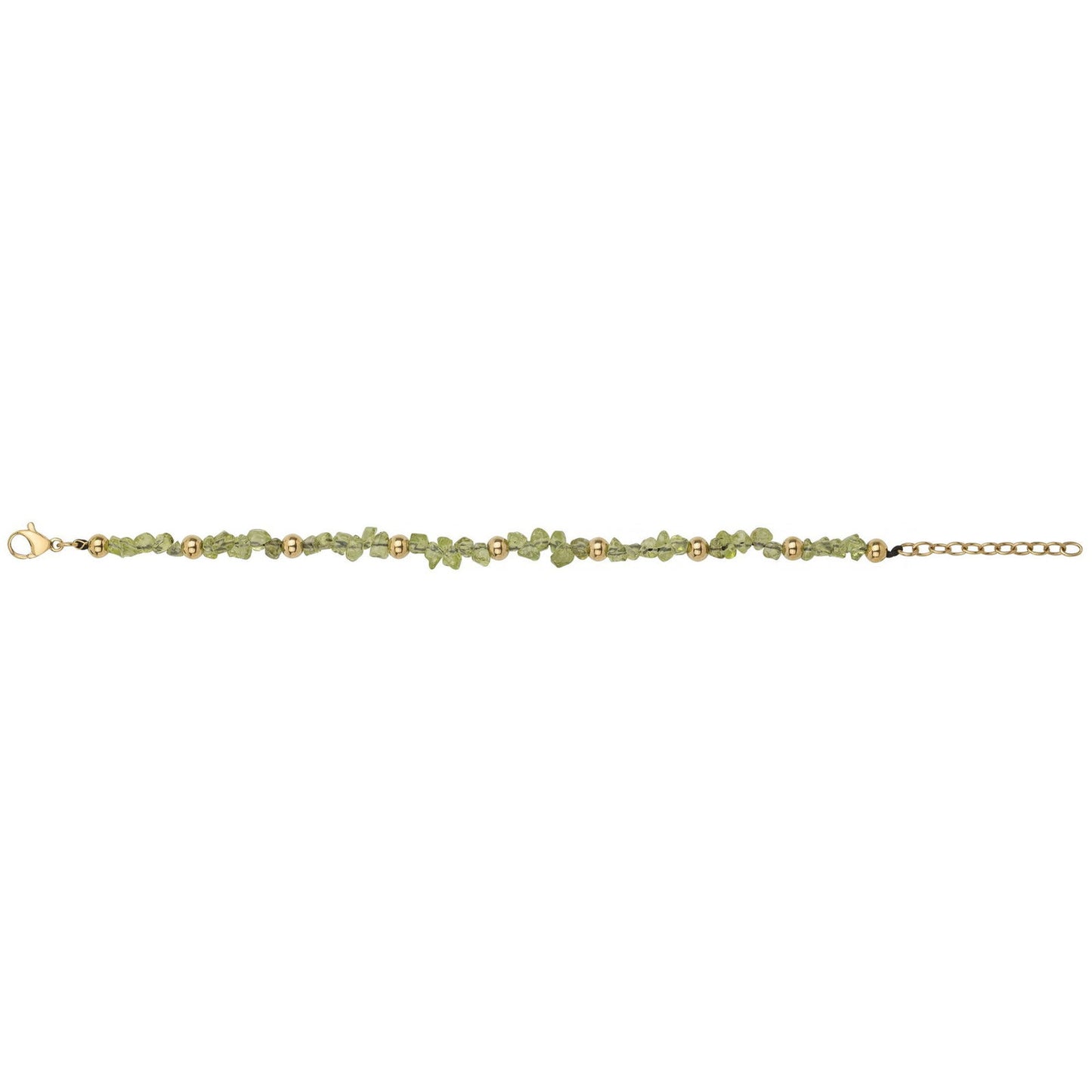BRAC. ACIER IPG PIERRE NATURELLE D'OLIVINE-16,5+3CM