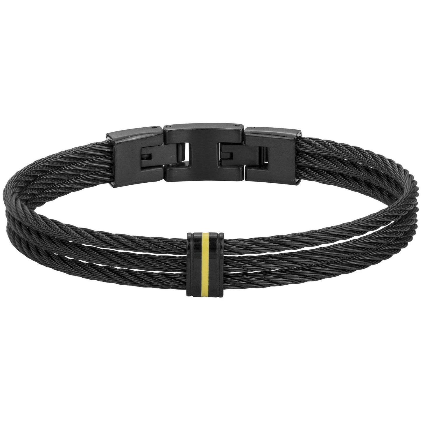 BRAC. ACIER IPN CABLE ET LAQUE JAUNE 55*65MM