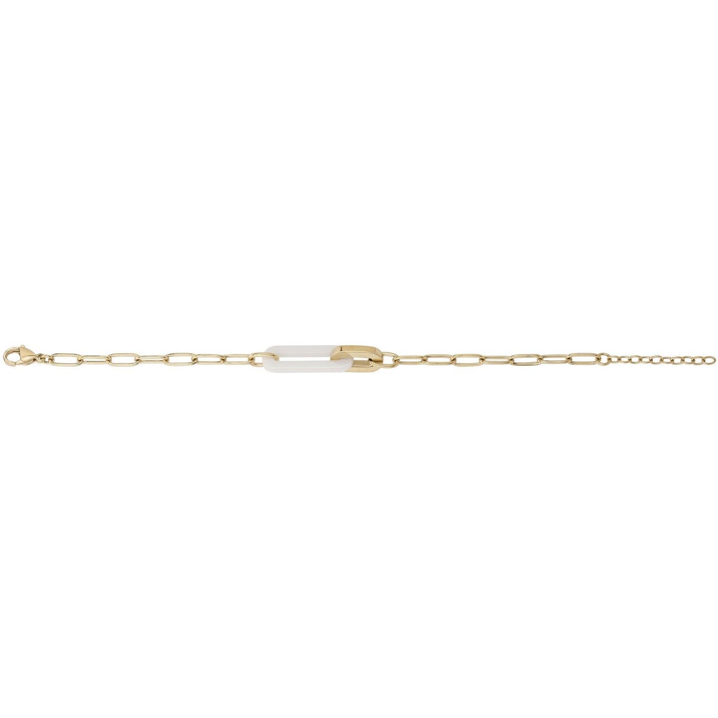 BRAC. ACIER PVD JAUNE CERAMIQUE BLANCHE 17+3CM