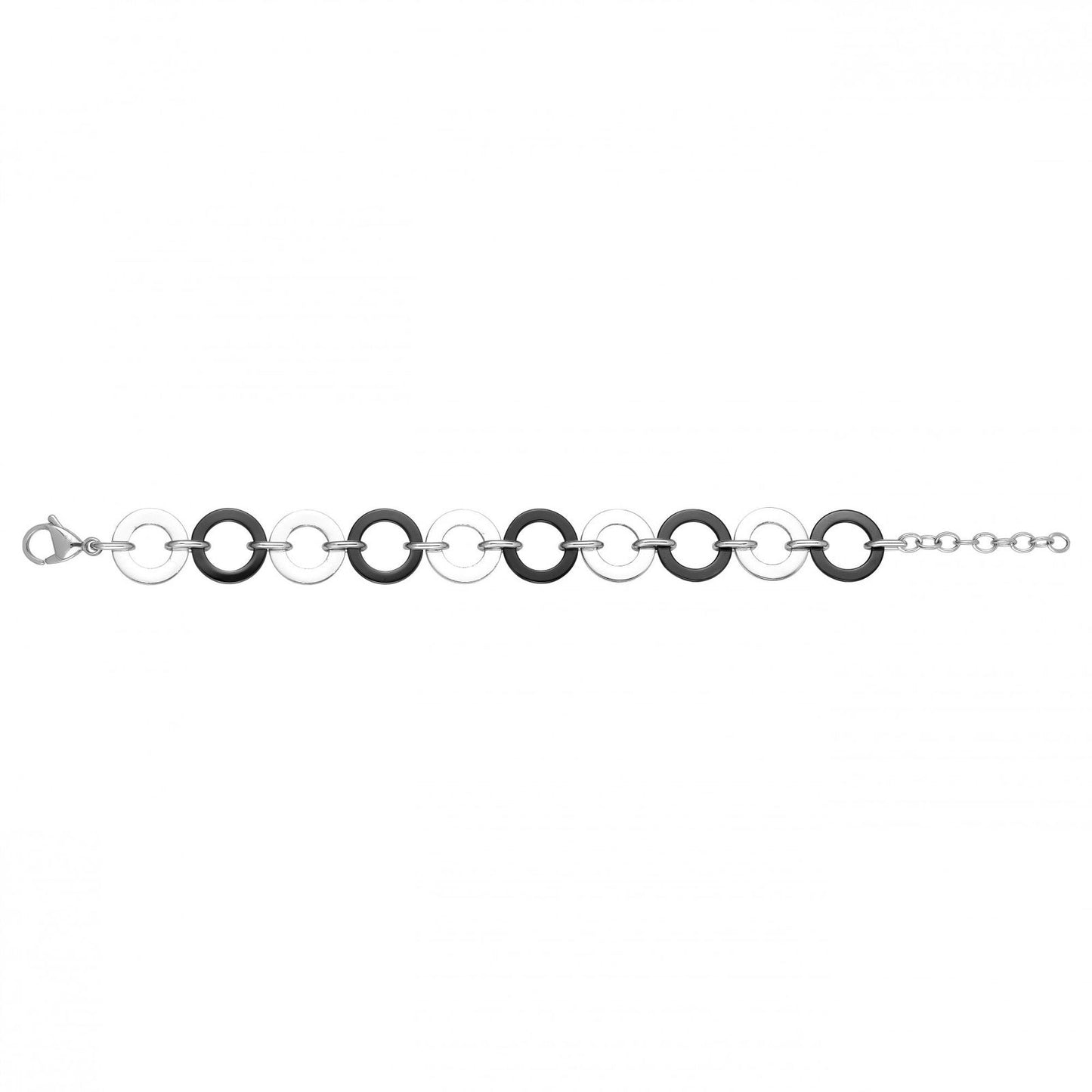 BRAC. CERCLES ACIER ET CERAM.NOIRE ALTERNES 16+3CM