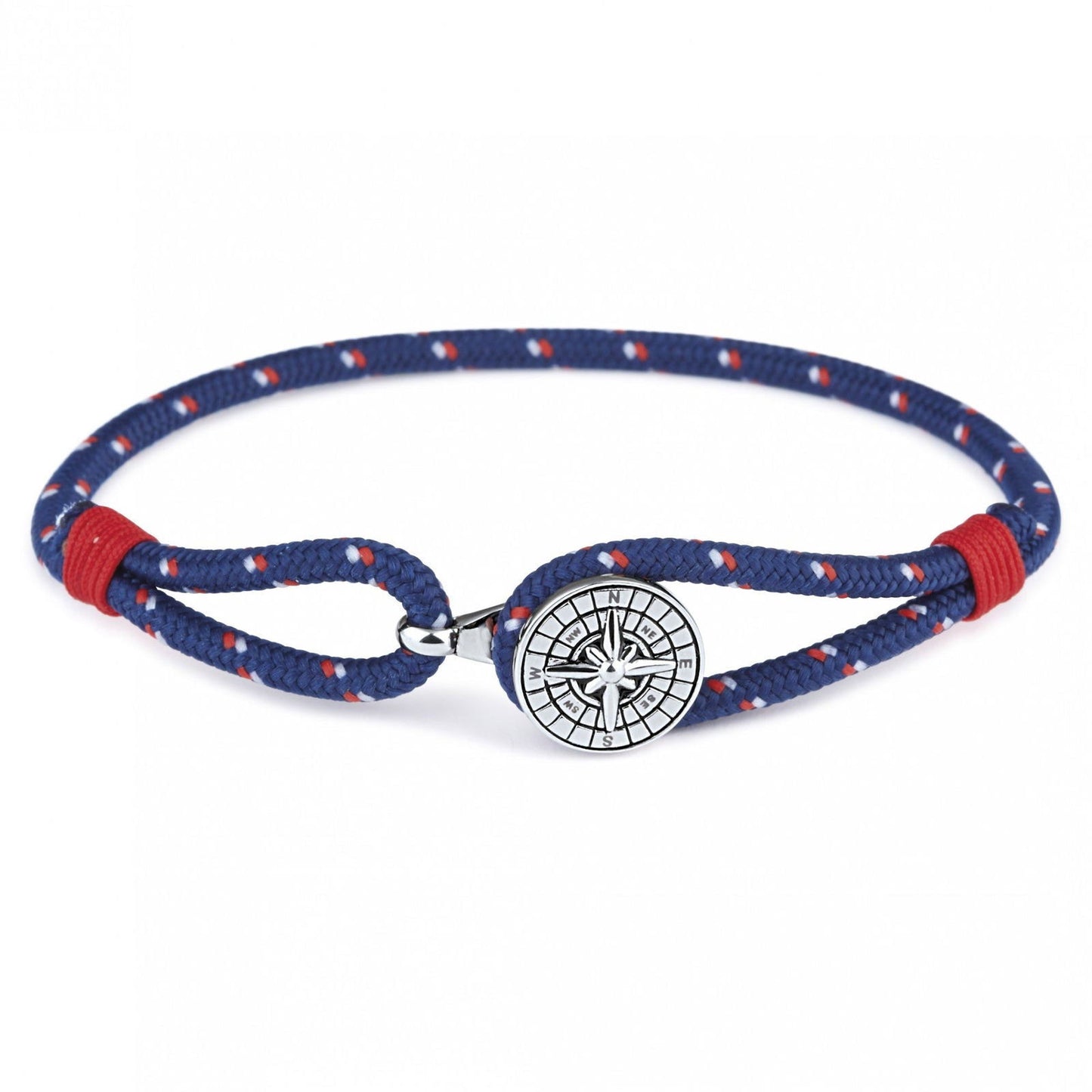 BRAC.CORDON BLEU-ROUGE FIL ROUGE . ROSE DES VENTS-REGL.JUSQU A 21CM - Bijouterie Cordier