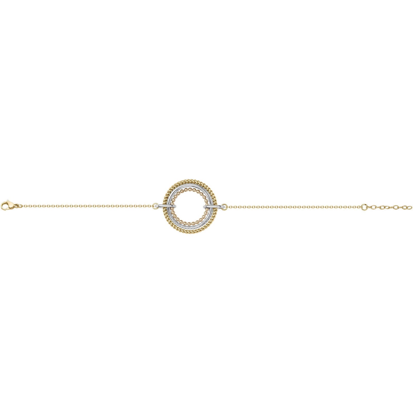 BRACELET ACIER ET IP JAUNE-16+3CM