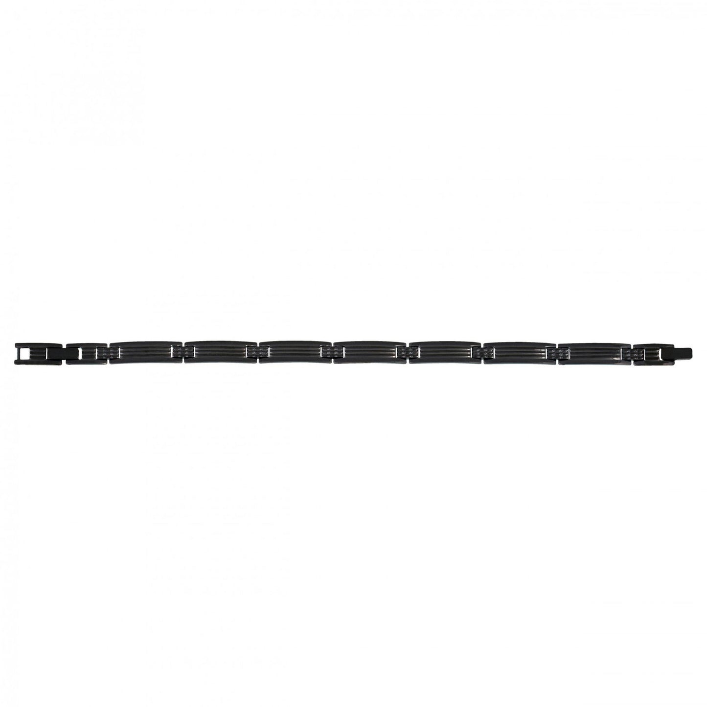 BRACELET ACIER IP GUN 19.5+1.5CM