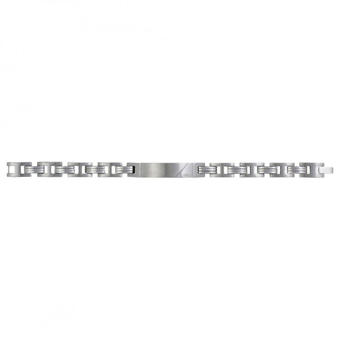 BRACELET ACIER PLAQUE IDENTITE 19.5+1.5CM