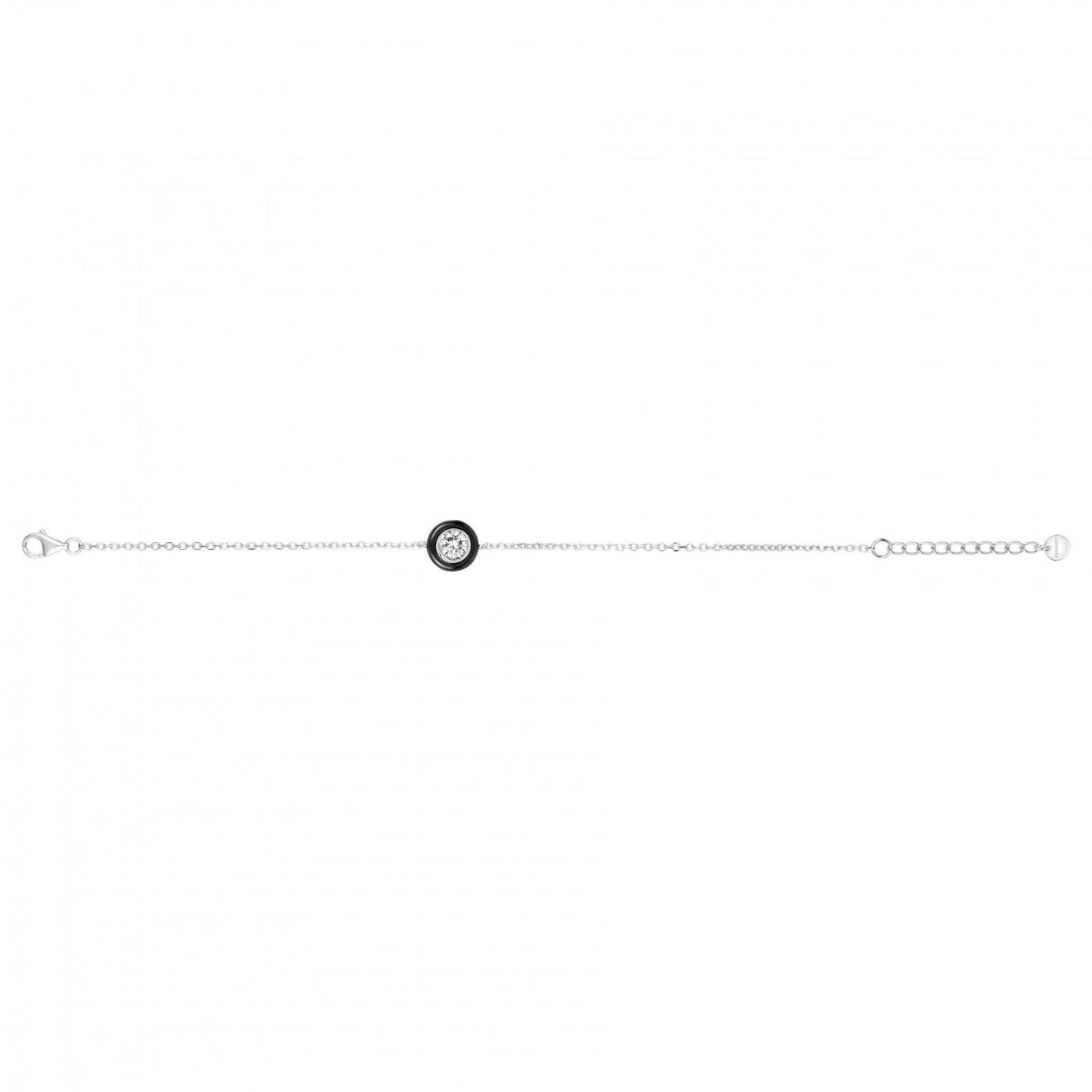 BRAC ARGT CERCLE CERAM NOIRE ET OZ 16 17.5 18.5cm - Bijouterie Cordier