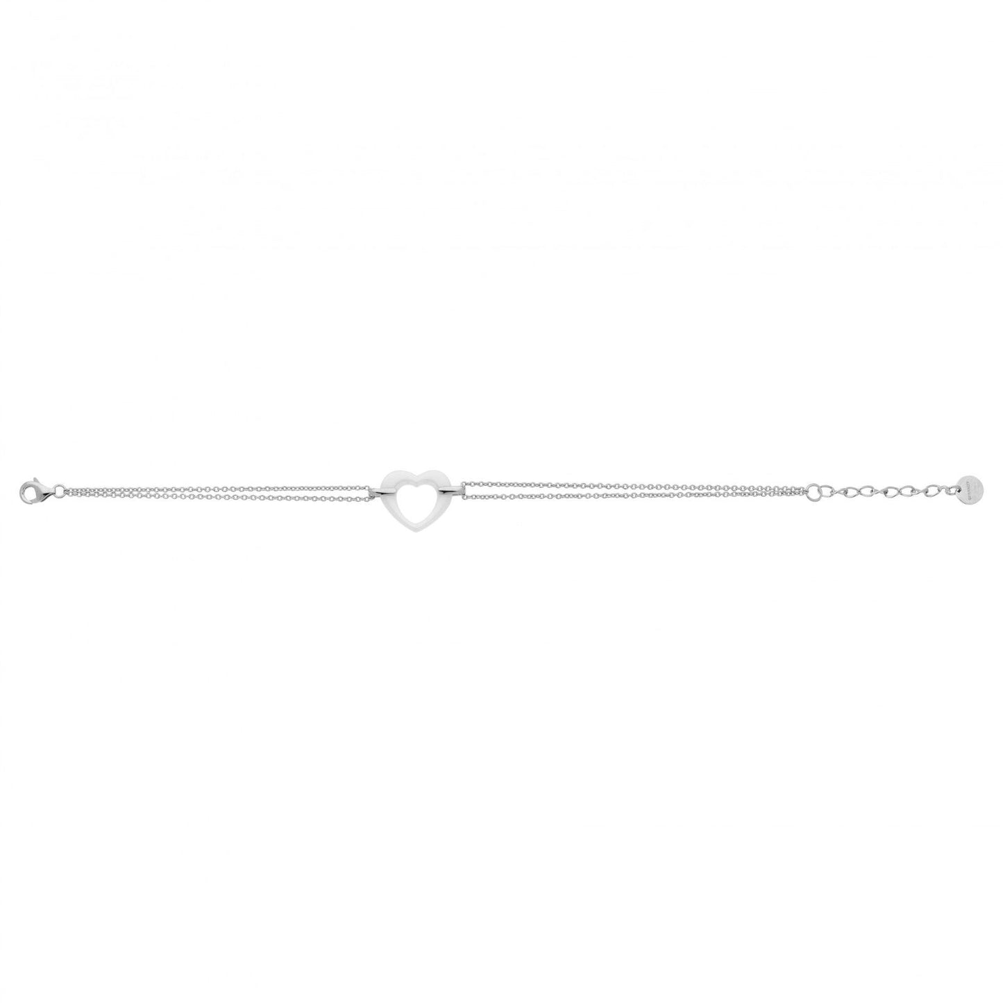 BRAC ARGT COEUR CERAM BLANCHE 16+3CM