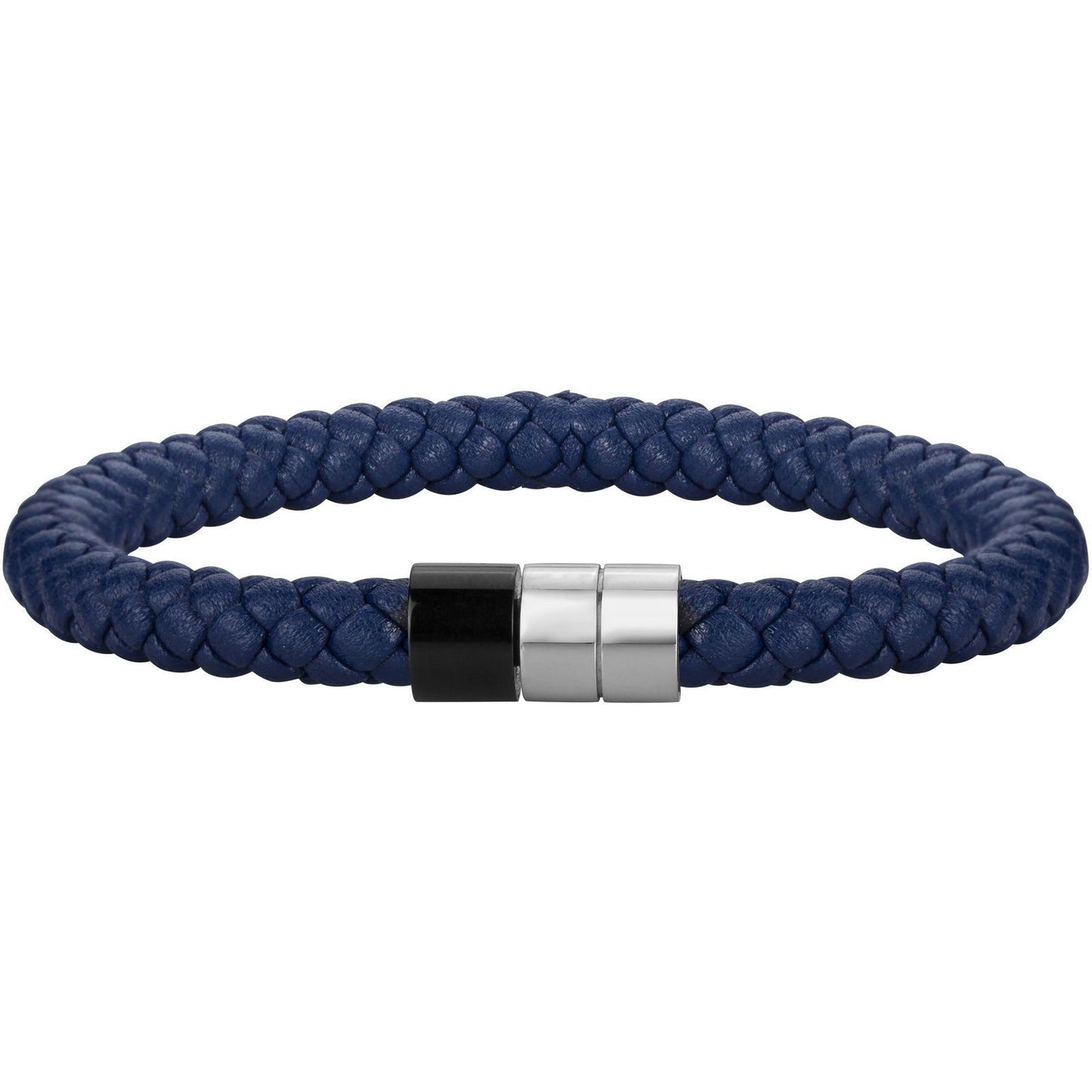 BRAC. CUIR BLEU ACIER ET IPN -20.5cm - Bijouterie Cordier