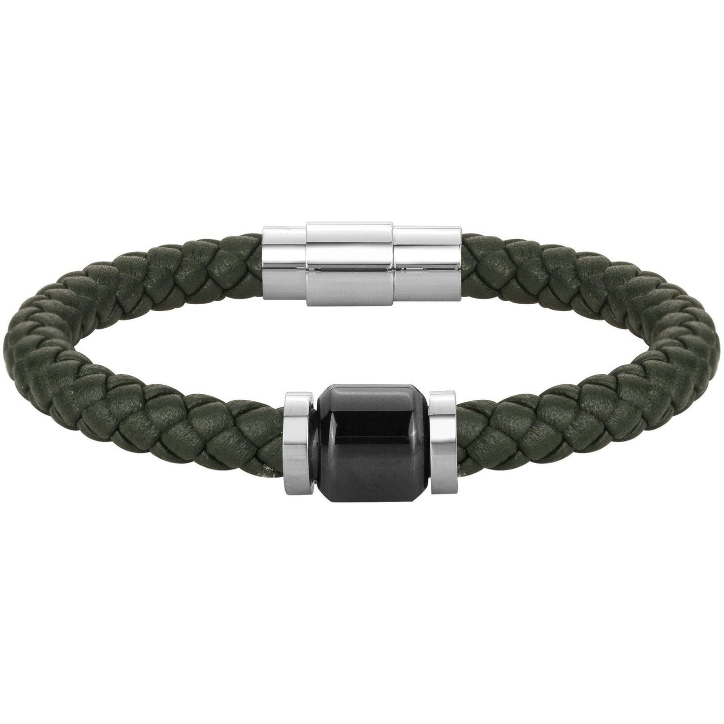 BRAC. MICROFIBRE VERT AC ET CERAM NOIRE-21cm - Bijouterie Cordier