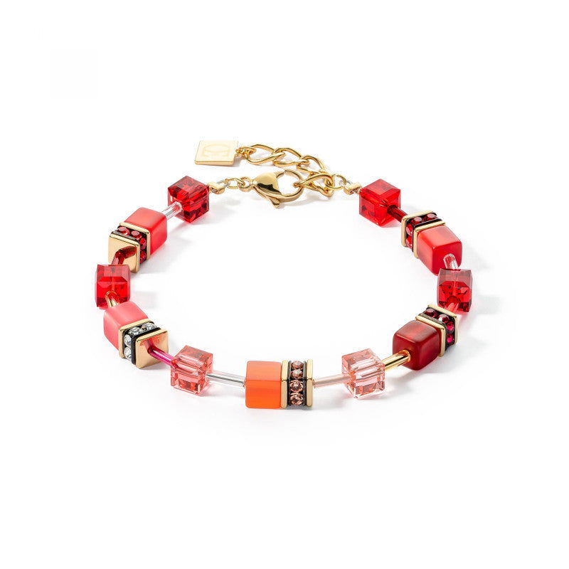 Bracelet GEO CUBE Coeur De Lion Doré et Rouge 2838/30-0300
