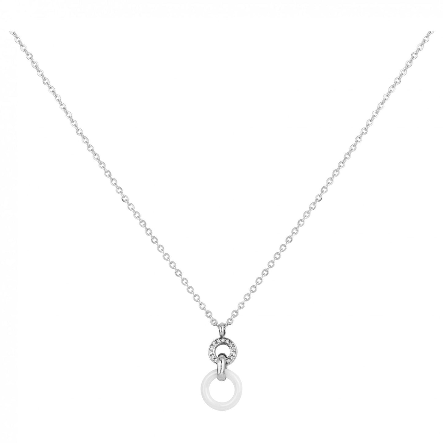 CH.+PEND.AC/CERCLES CERA.BLANCHE ET CRISTAL BLANC 40+5CM