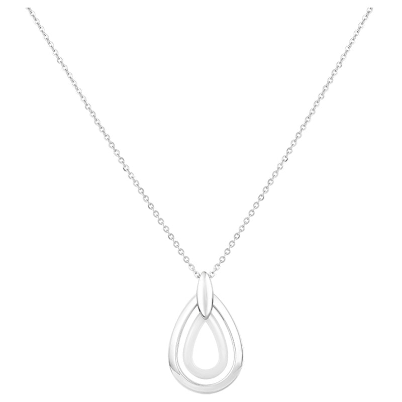 CH.+PEND.FORME GOUTTES AC./CERAM.BLANCHE 40+5CM