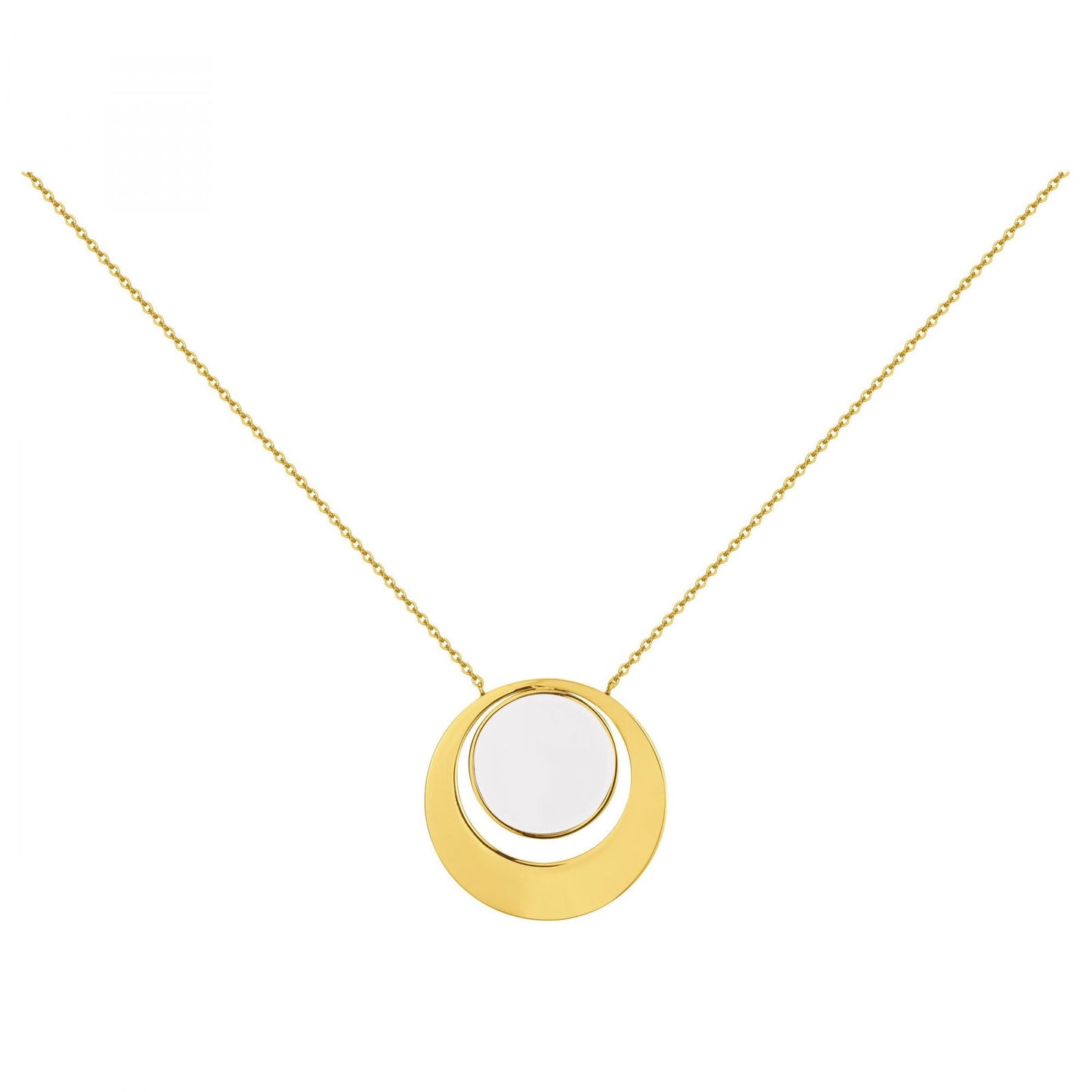COLL. ACIER PVD JAUNE ET LAQUE BLANCHE-45+5CM