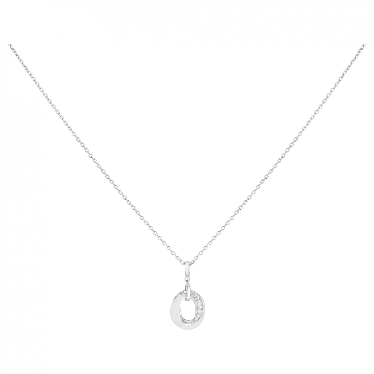 COLL ARGT OMEGAS CERAM BLANCHE ET ARGT OZ ENTRELACES 42+3CM