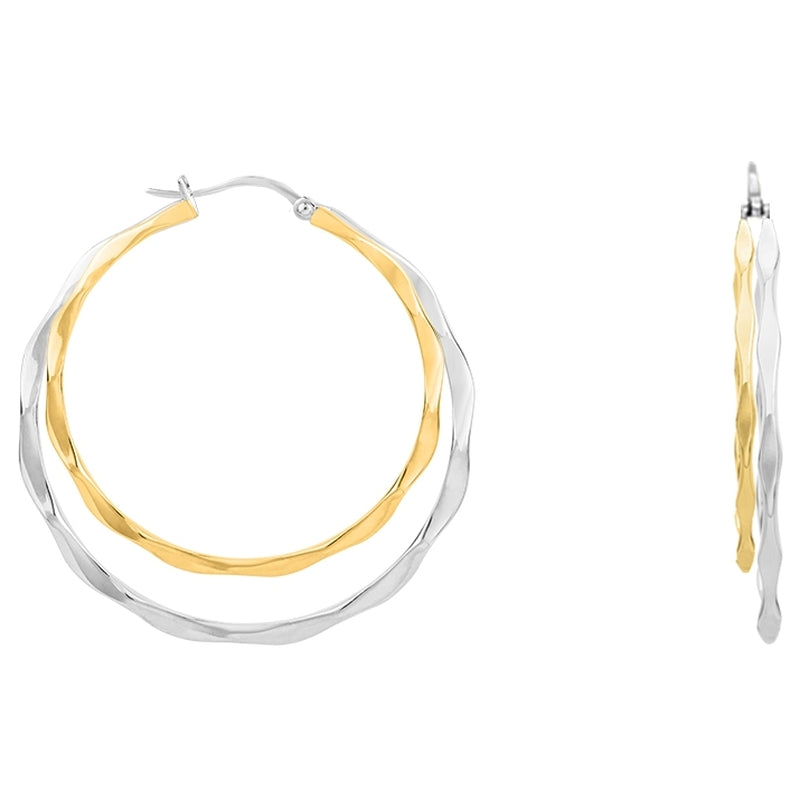 CREOLE ACIER FEMME DIAM.25-35 BICOLOR GOLD - Bijouterie Cordier