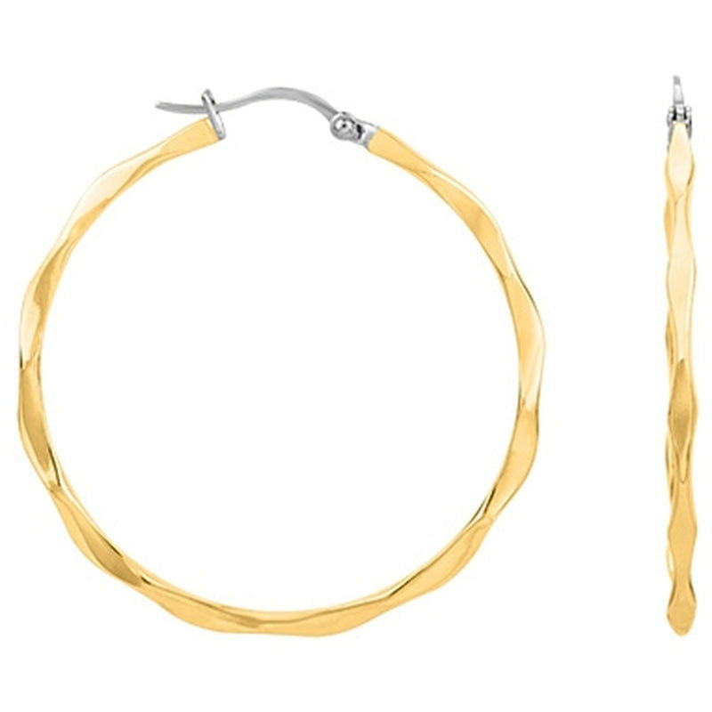 CREOLE ACIER FEMME DIAM.25MM IP GOLD - Bijouterie Cordier